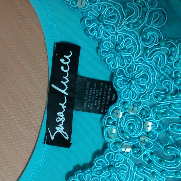 Teal 2-pc tank & pants set - Picture 5 of 8